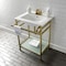 Kingston Brass VPB24187W47 24-Inch Ceramic Console Sink (4-Inch, 3-Hole), White/Brushed Brass VPB24187W47 - alternate 2